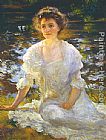 Edmund Charles Tarbell Canvas Paintings - Portrait of Elanor Hyde Phillips